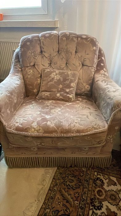 Kanapa rozkładana plus fotel vintage