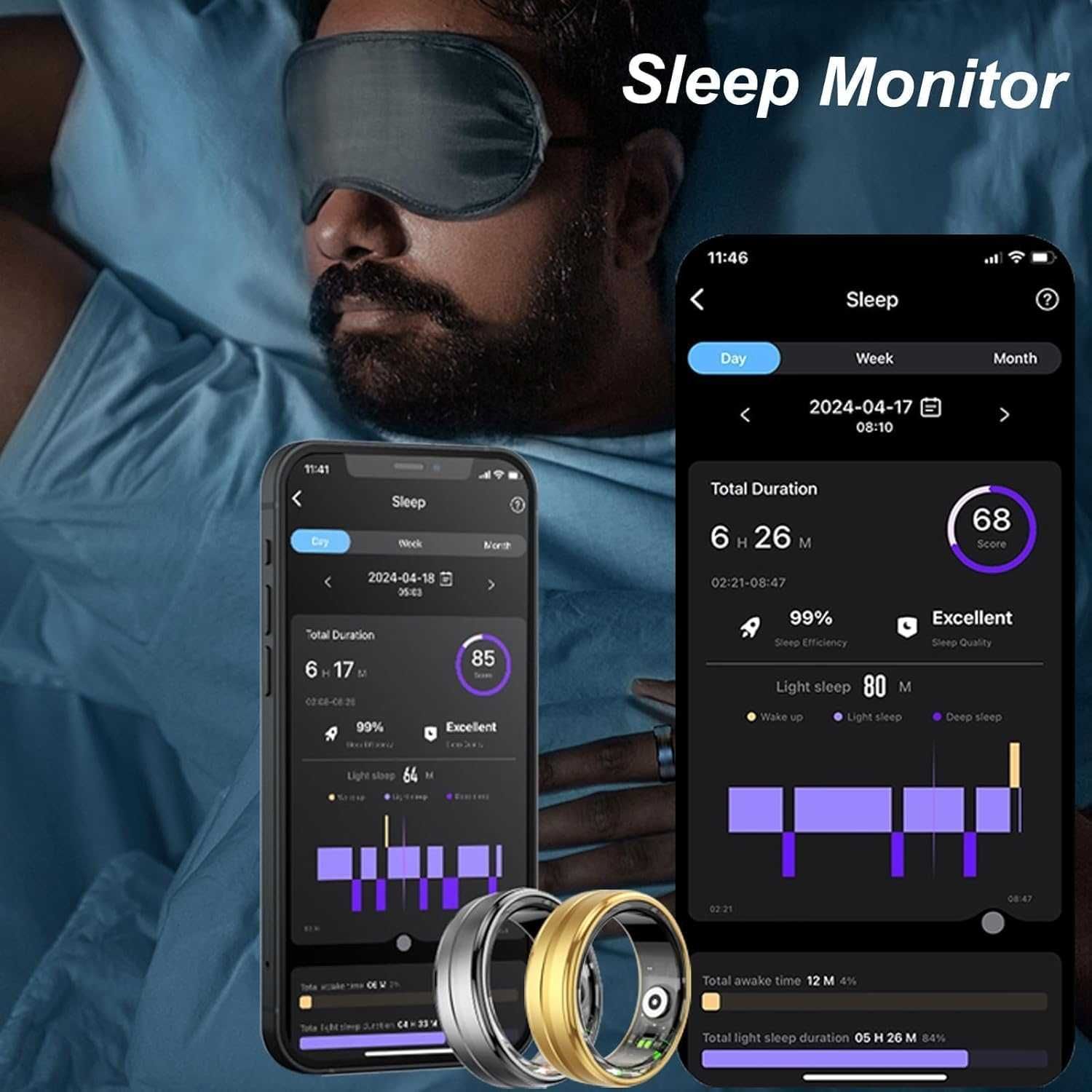 findtime Smart Ring - Monitor aktywności z monitorem pracy serca snu