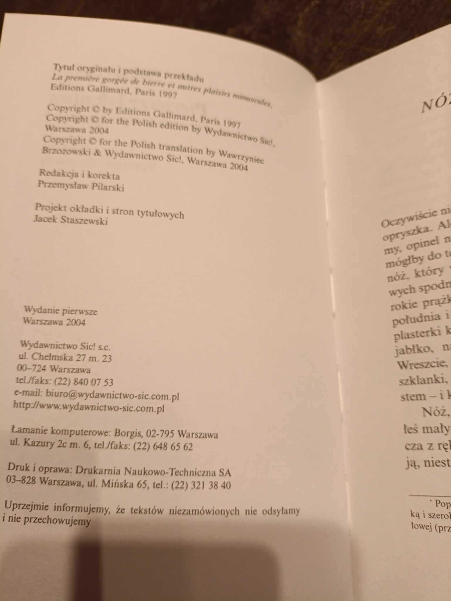 Pierwszy łyk piwa i inne przyjemności - Philippe Delerm