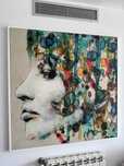 Quadro 120cm x 120cm com moldura branca de madeira (Interdesign)