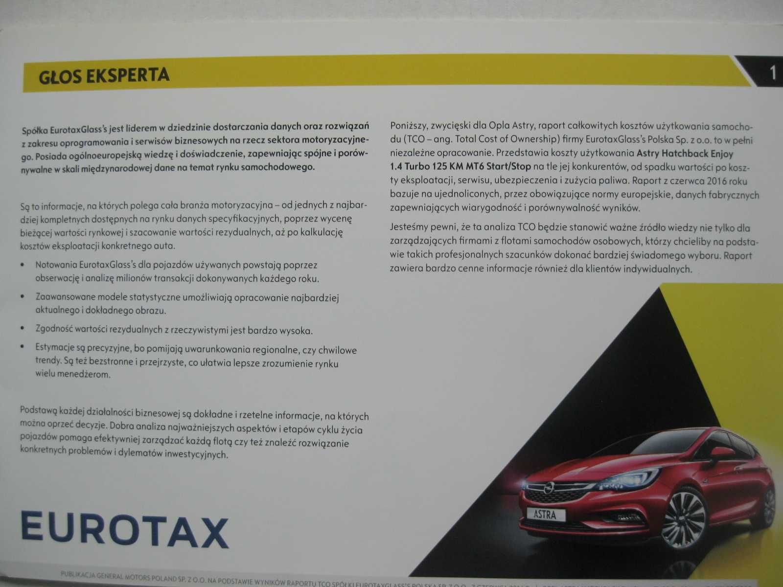 OPEL Astra K Prospekt Analiza Opel Astra V Folder OPEL Astra 2016r PL