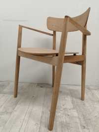 krzesło krzesła duńskie drewno buk naturalny z podłokietnikiem salon