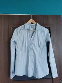 Niebieska koszula z długim rękawem damska wizytowa H&M r. 38