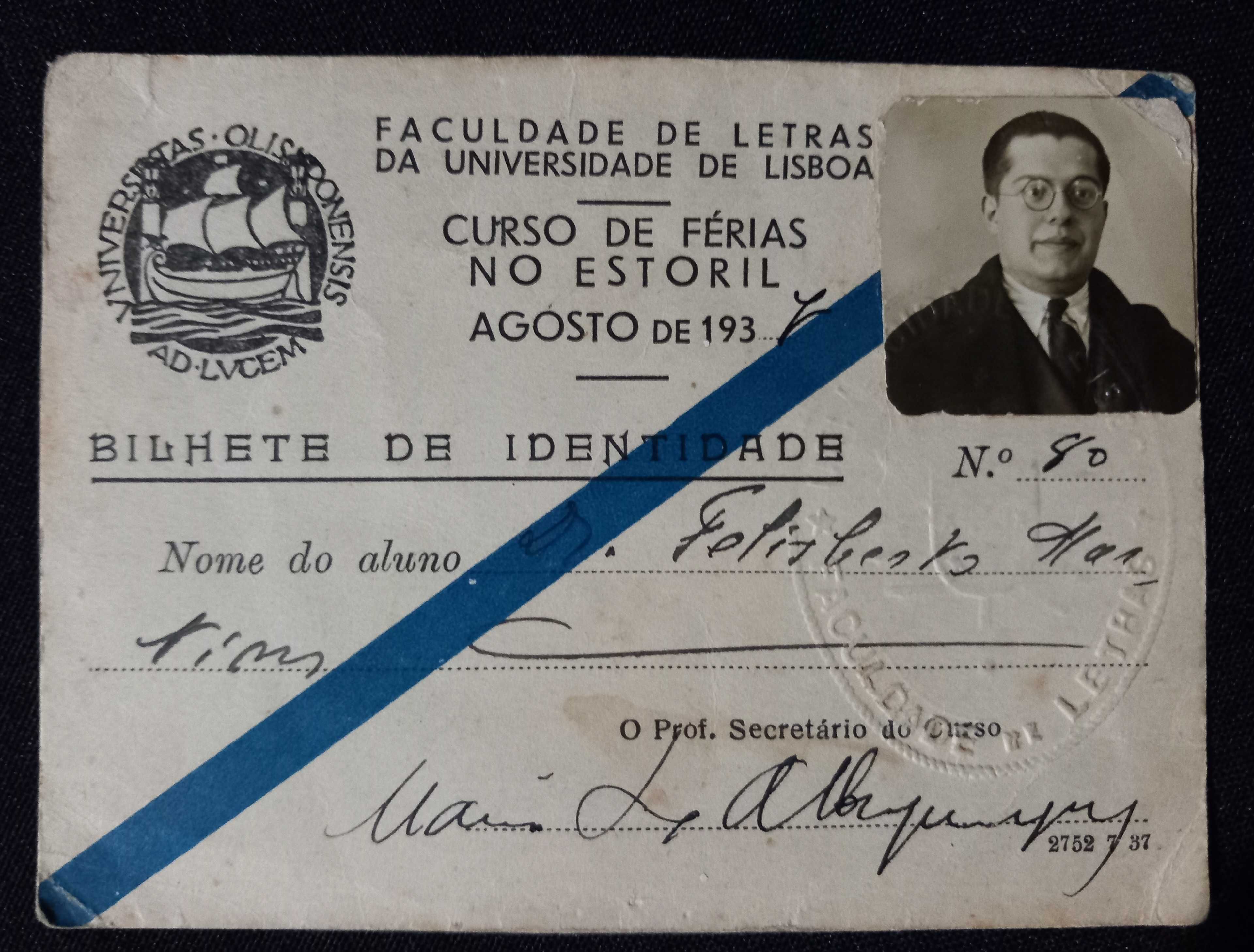 Universidade de Lisboa  - Cartões identificação da Faculdade de Letras