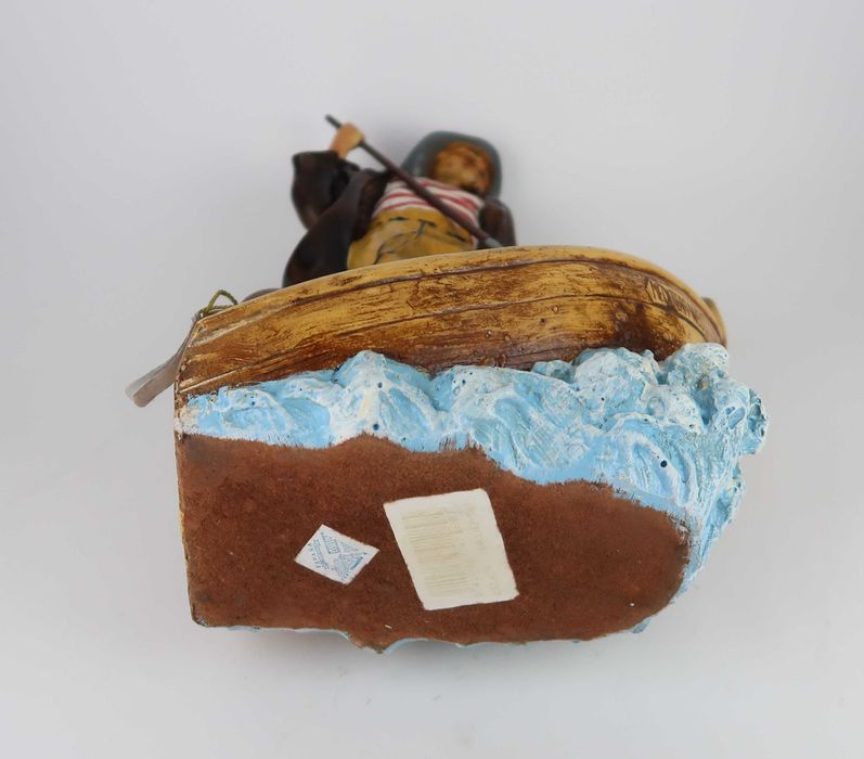 Escultura em faiança Pescador no barco