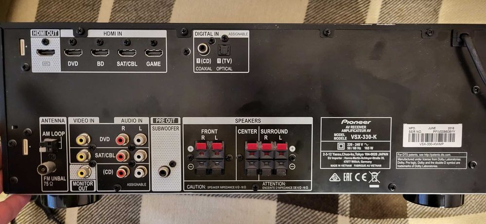 Amplituner Pioneer VSX 330-K + Kolumny Magnat Supreme 102 Mocca