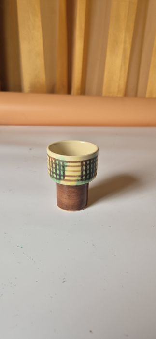 Piękna ceramiczna karafka dzbanek z kieliszkami vintage komplet T9