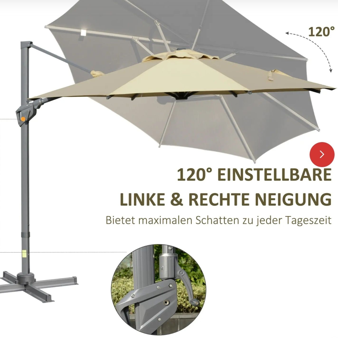 Duży parasol ogrodowy 3m