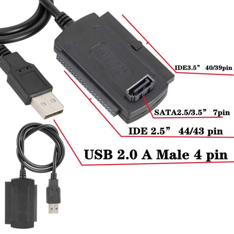 Кабель адаптер конвертер 3в1 USB IDE SATA для дисков HDD CDROM/ DVDROM