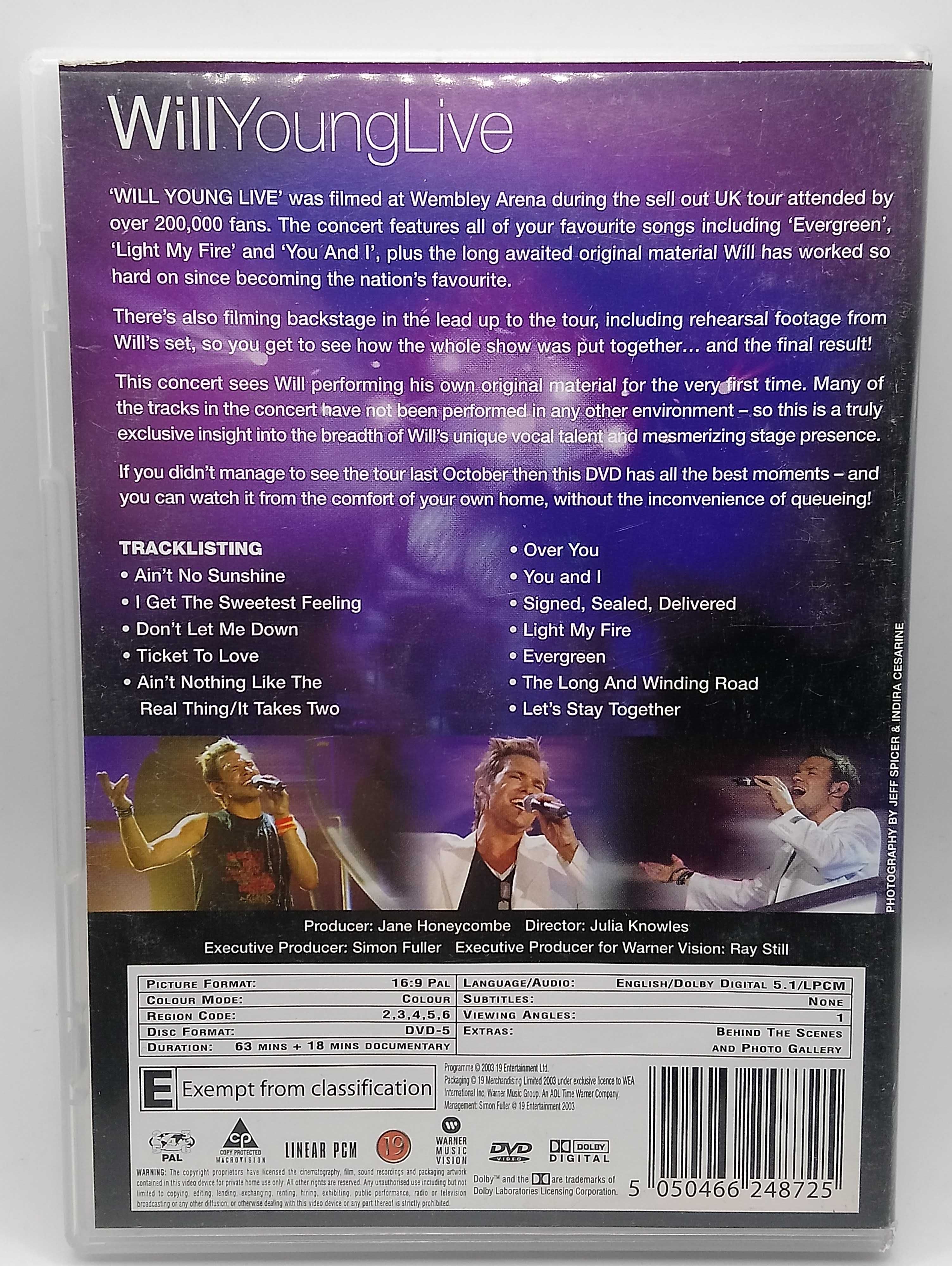 DVD film Will Young - Live