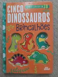 Cinco dinossauros brincalhões