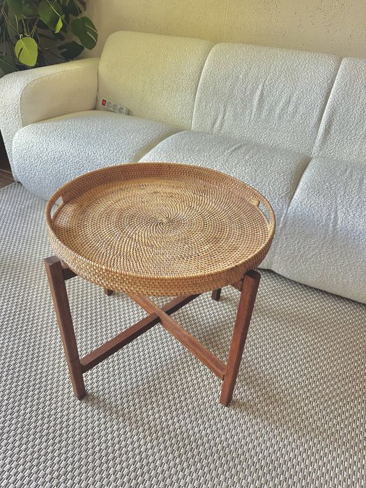 stolik kawowy H&M Home rattan boho