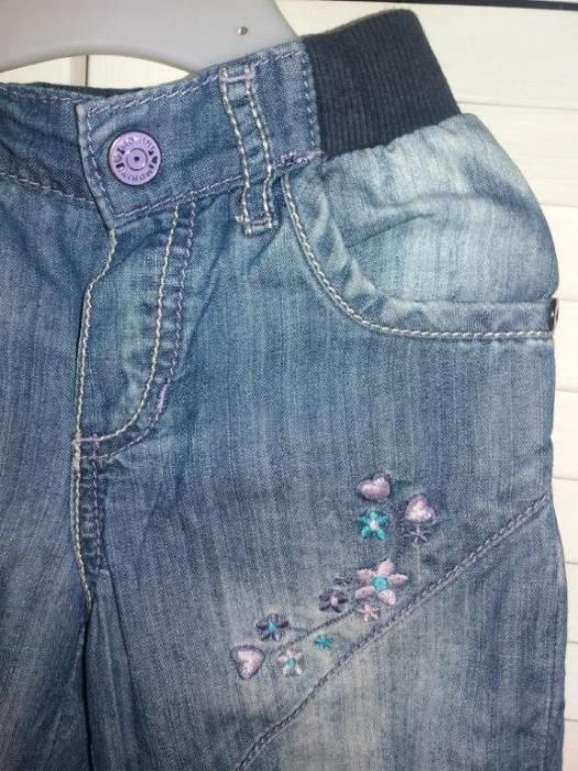 CUBUS spodnie pumpy jeansy z haftem r.80+ CUDO!