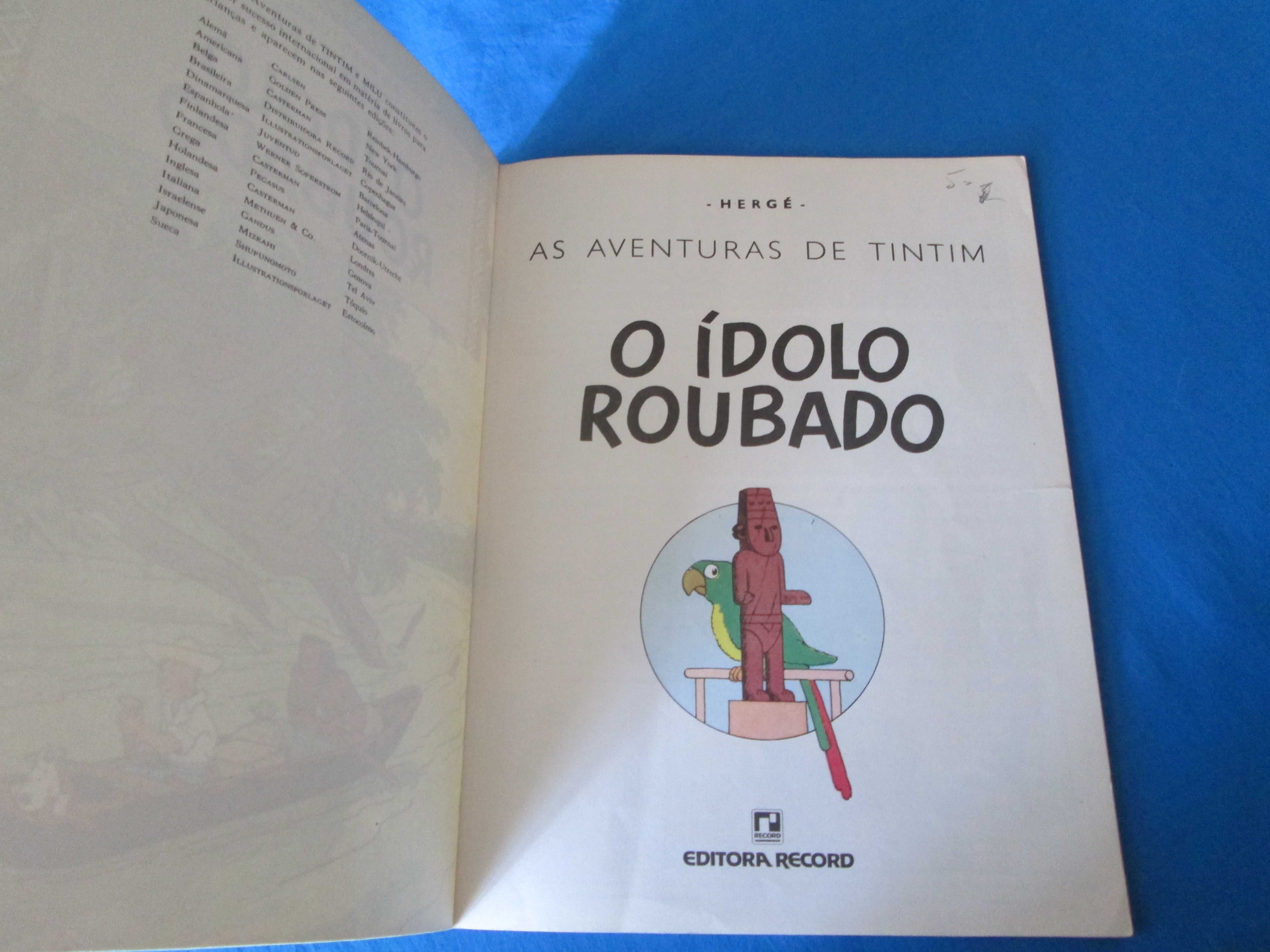 Livro Tintin - edição vintage