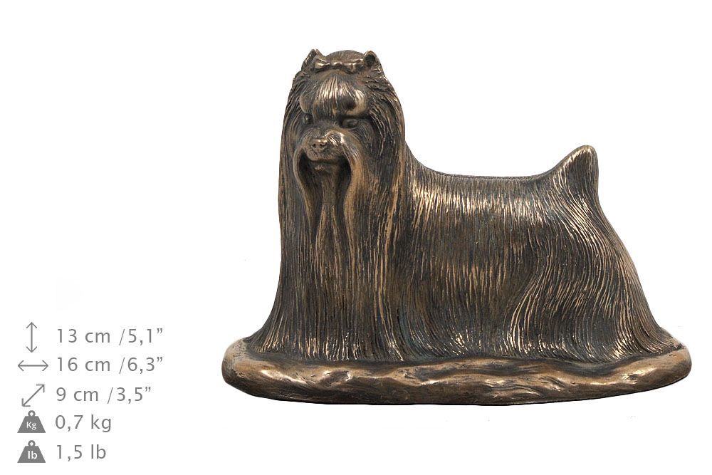 Yorkshire Terrier drewniana urna niska z podobizną Art-Dog