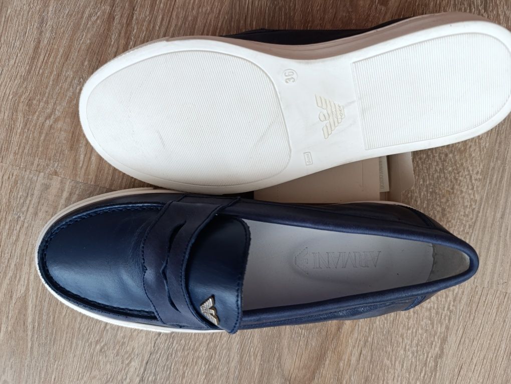 Mokasyny Armani Junior 36 skórzane