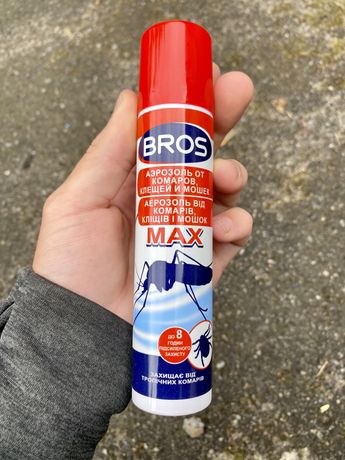 Спрей от комаров, мошек и клещей BROS MAX 90мл