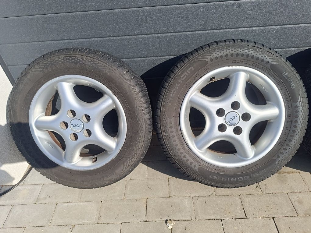 185/65/14 5x100 R14 opony jak nowe, alufelgi