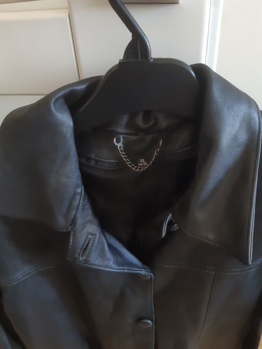 Skórzana czarna polska XL marynarka męska na guziki Szyta w Polsce