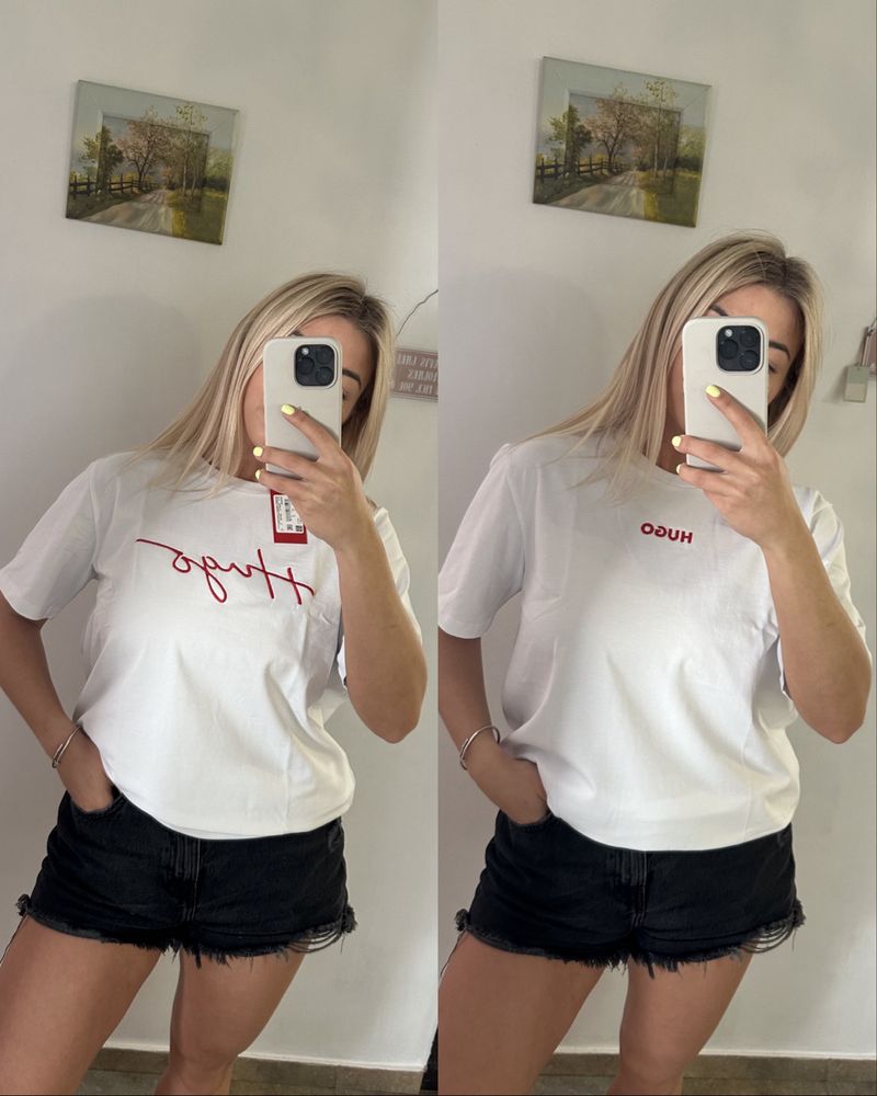 Черная женская футболка Calvin Klein, Hugo, Guess XS S M L