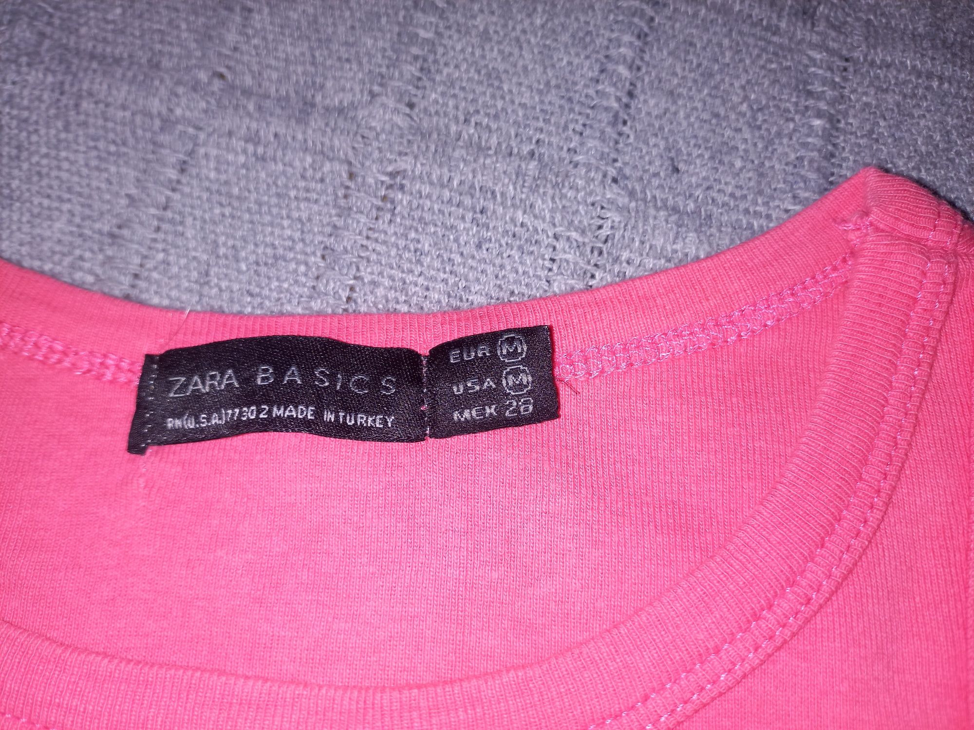 T-shirt Zara sem mangas rosa tam M