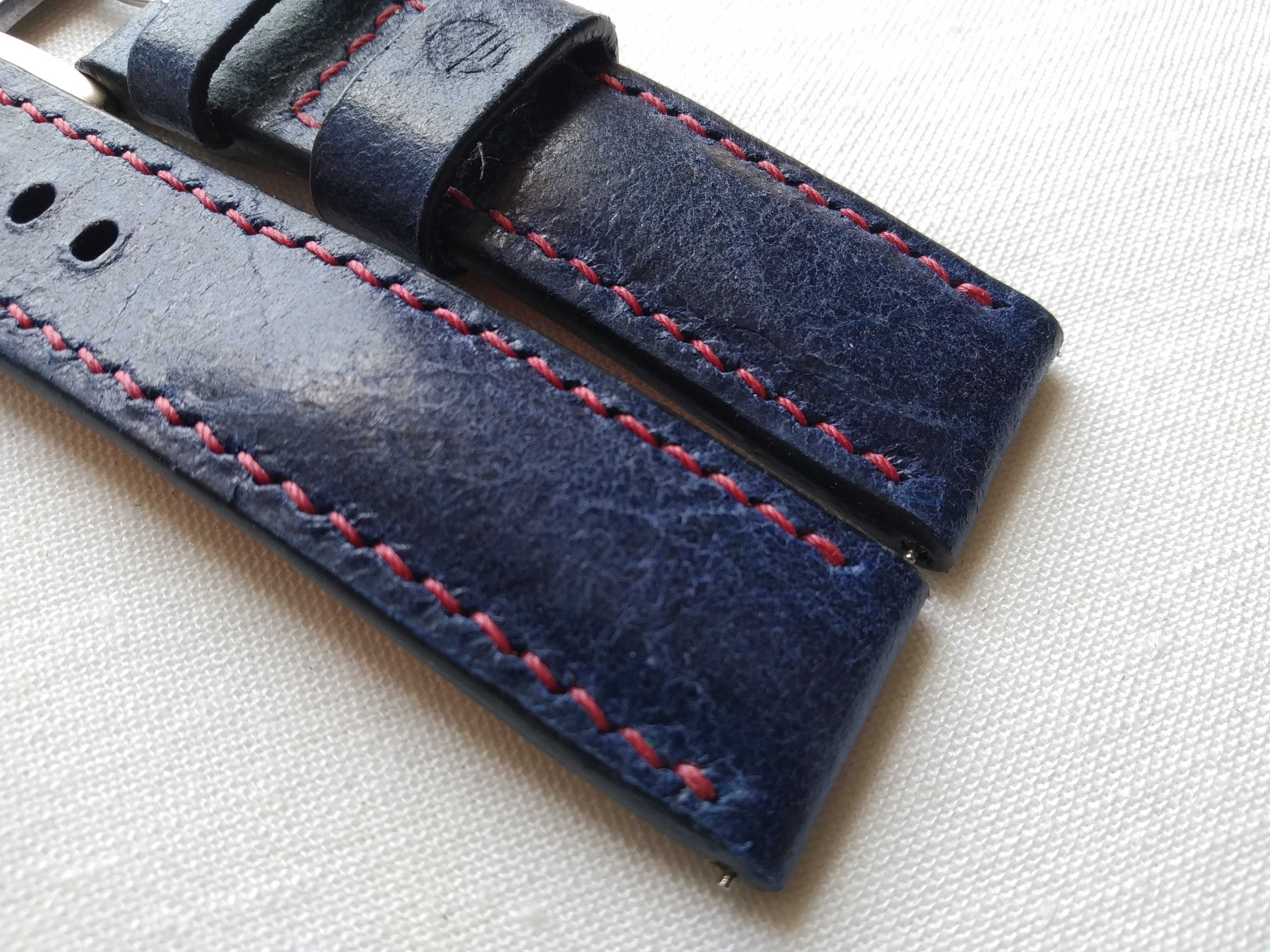 Pasek skórzany do zegarka 22/20 mm skóra Full Grain , szybki montaż