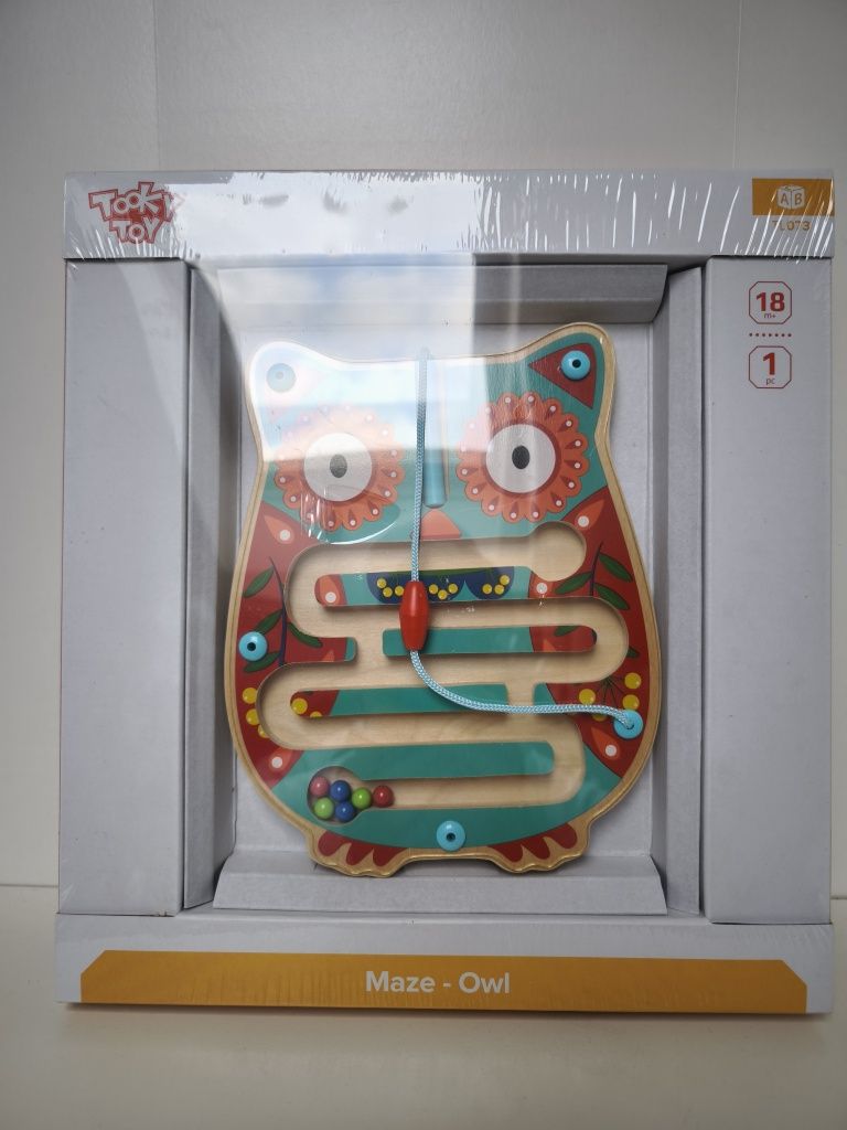 TOOKY TOY Drewniana Tablica Zrecznościowa Labirynt Magnetyczny