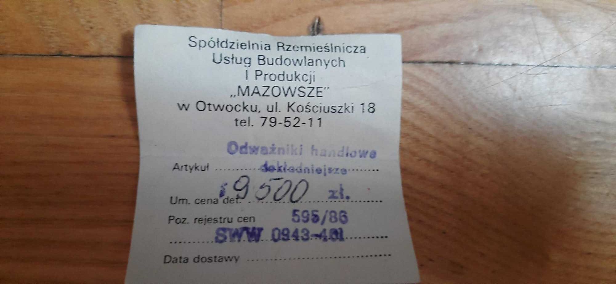 Zestaw odważników handlowych dokładniejszych 1988 - nieużywane