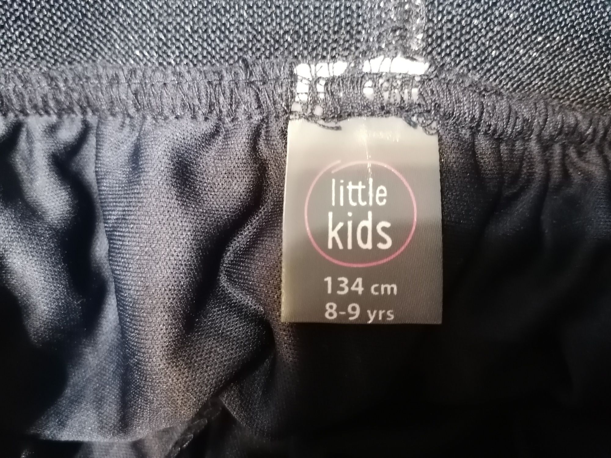 Granatowa spódniczka na gumce, brokat 134/140