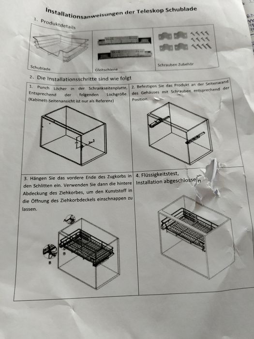 2xszuflada teleskopowa, kosz cargo, półka kuchenna, 45 cm