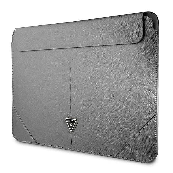 Pokrowiec Guess Saffiano Triangle Logo na laptopa 14'' - srebrny