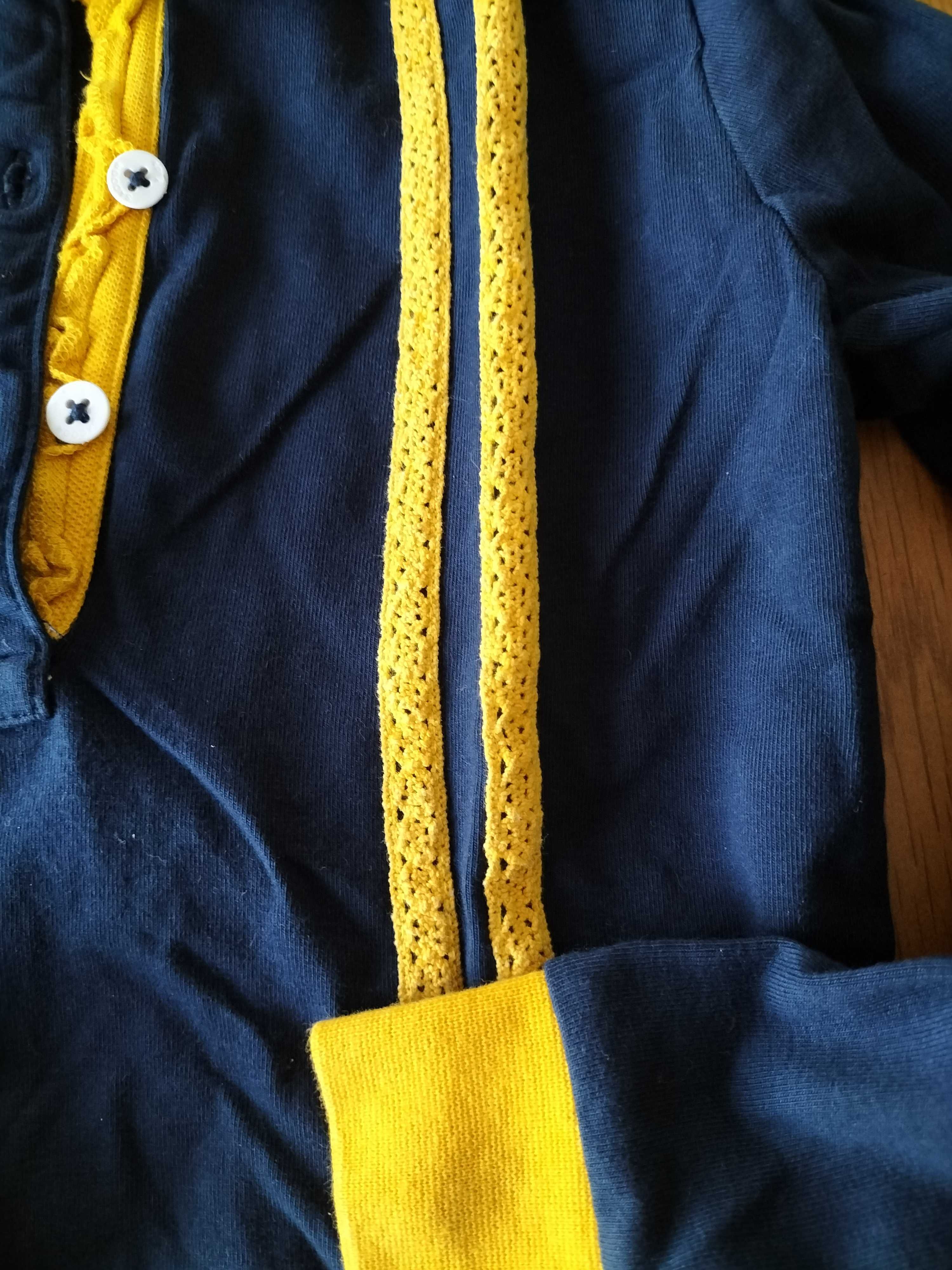 SACOOR - Polo Menina Azul e Detalhes Amarelo 6A