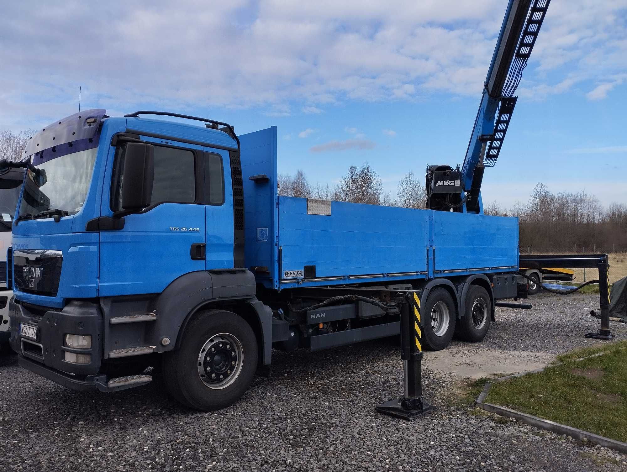 man tgs 26.440 6x2 hds mkg hmk230t dźwig hiab palfinger