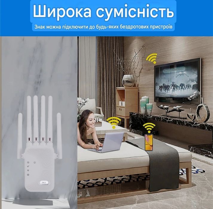 Мережевий бездротовий адаптер 1200 Мбіт/с. 2.4G / 5G, роутер, репитер