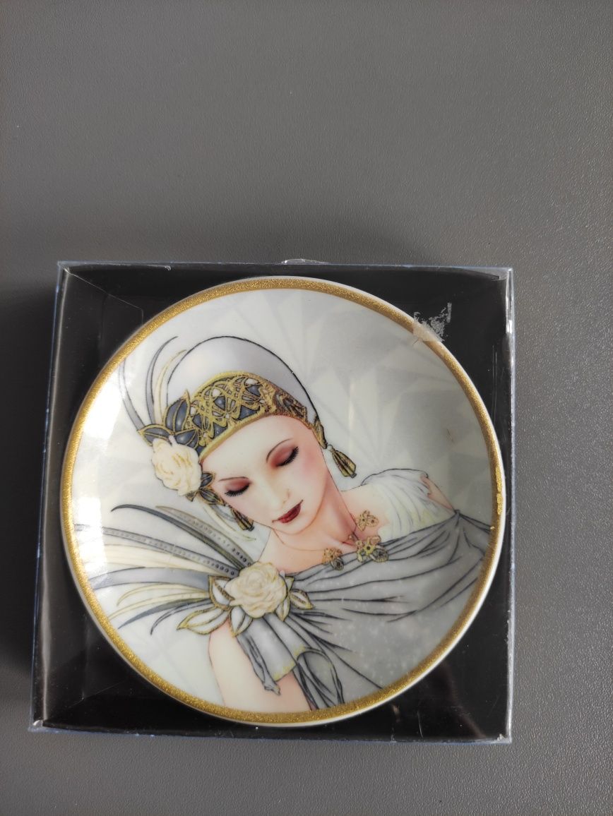 Charleston Ceramiczny talerzyk, tacka na drobiazgi, średnica 9,5 cm