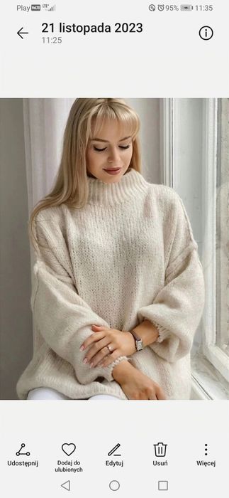 Beżowy sweter damski