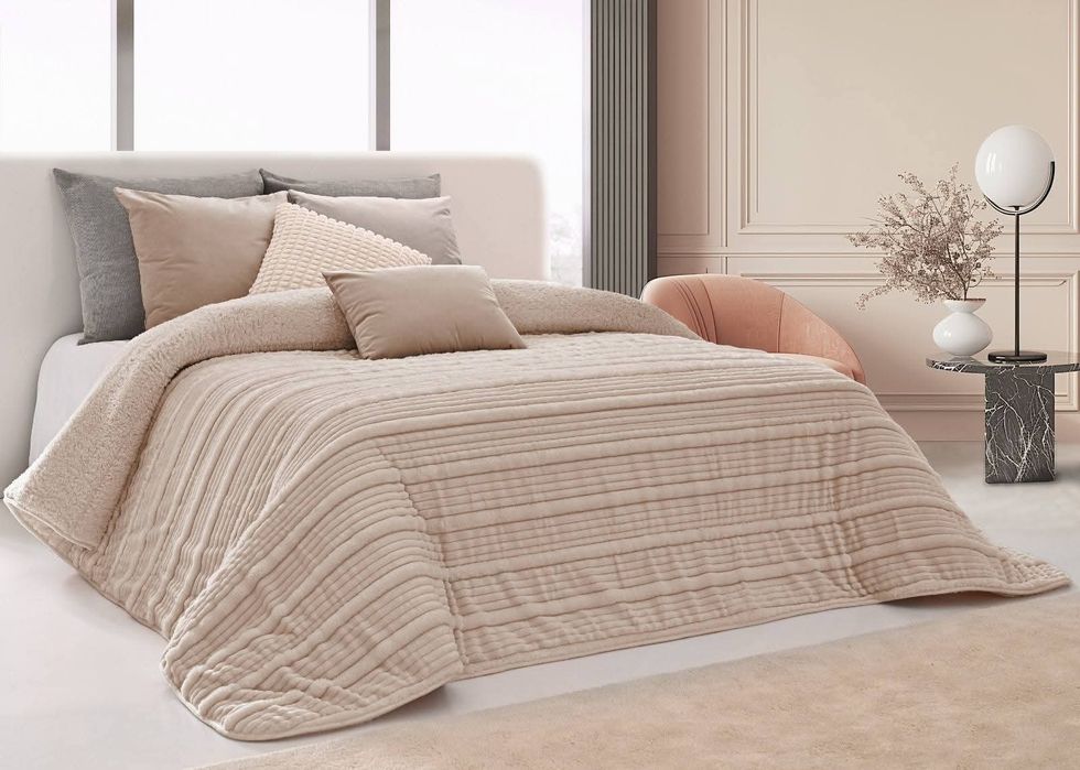 Edredões borrego com almofadas cheias