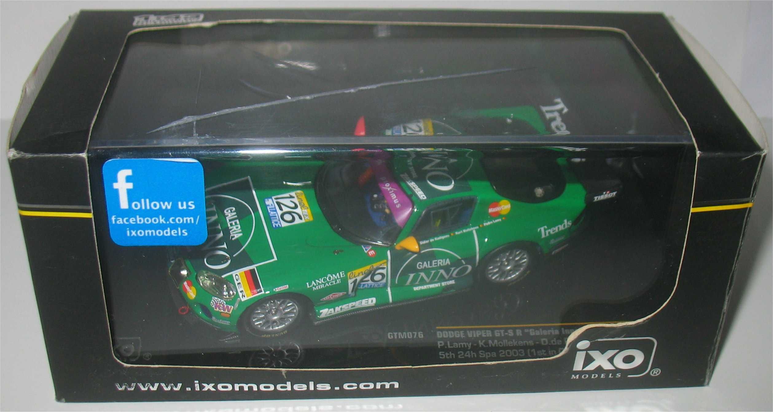 Ixo - Dodge Viper GTS-R - 5º 24 Horas de Spa 2003 - Pedro Lamy