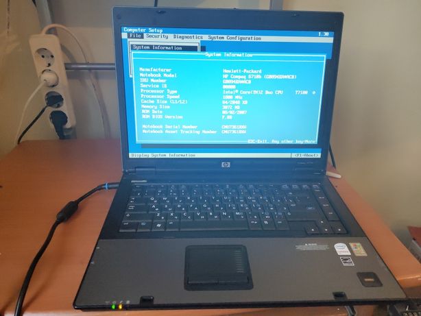 Ноутбук HP 6710b Core2Duo T7100, 3 GB DDR2