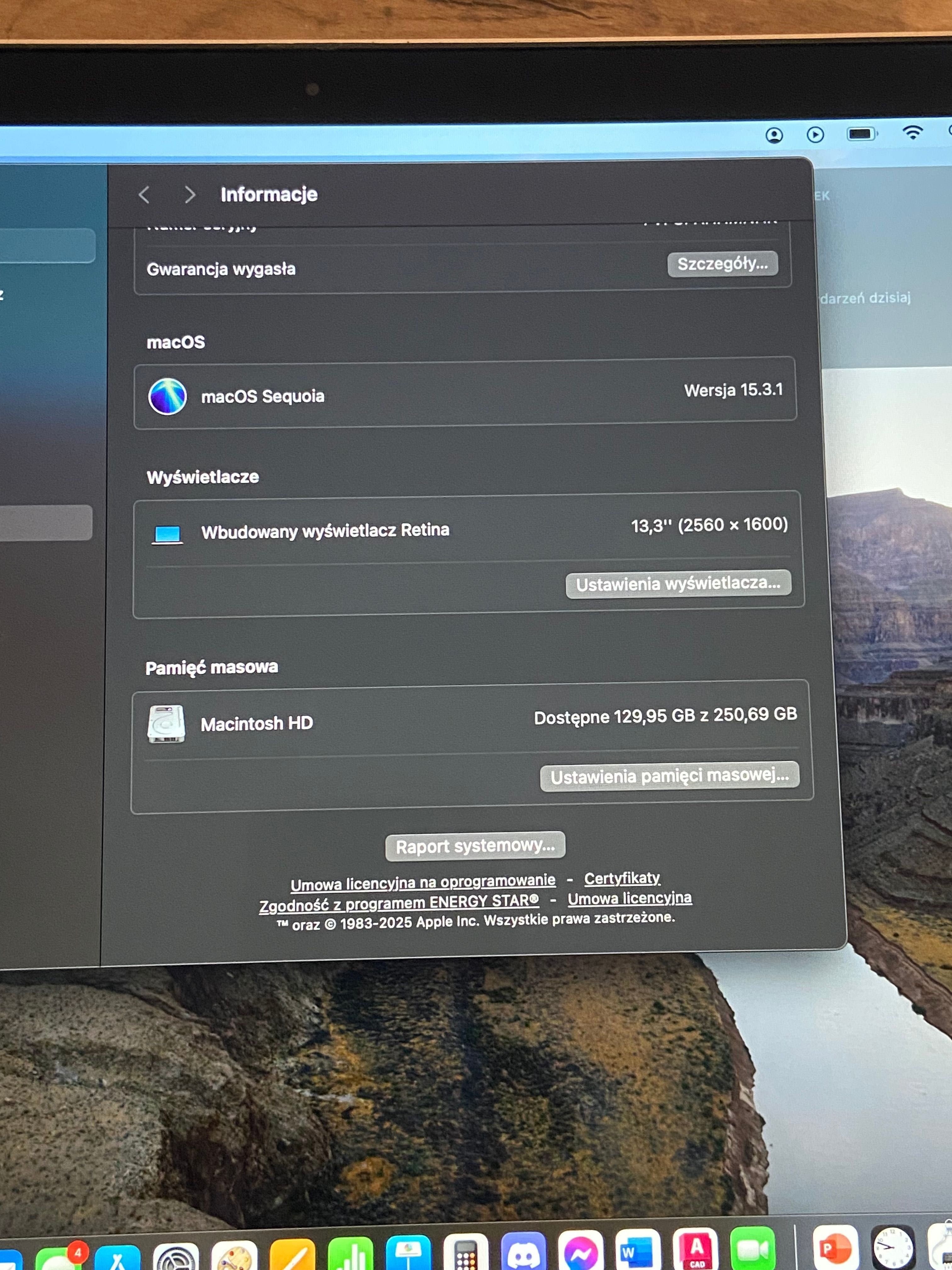 MacBook Air 13'' 2020 Retina 8 GB / 256 GB złoty