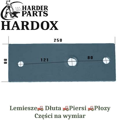 Listwa Płozy Kverneland HARDOX 063608 części pługa 2Xlepsze niż Borowe