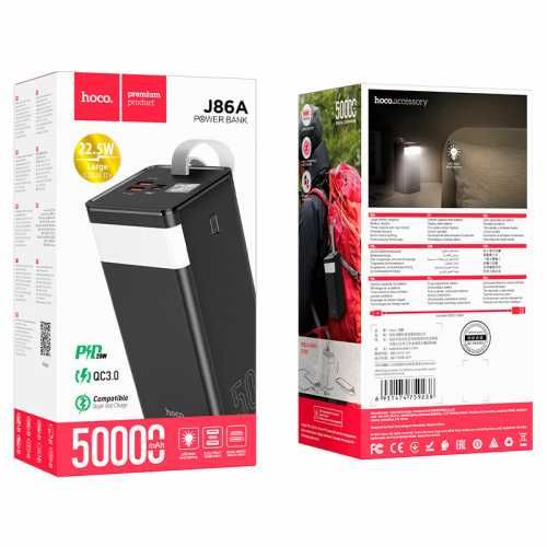 Power Bank швидка зарядка Hoco J86A PD20W/QC/Lamp 50000 mAh Повер Банк