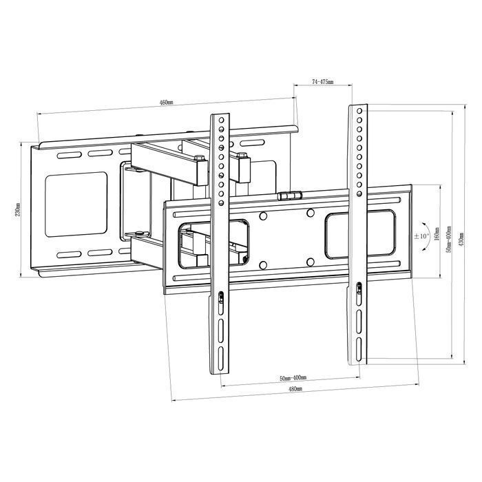 Uchwyt do telewizora 32-65'' 75kg ścienny regulowany wieszak AR-80
