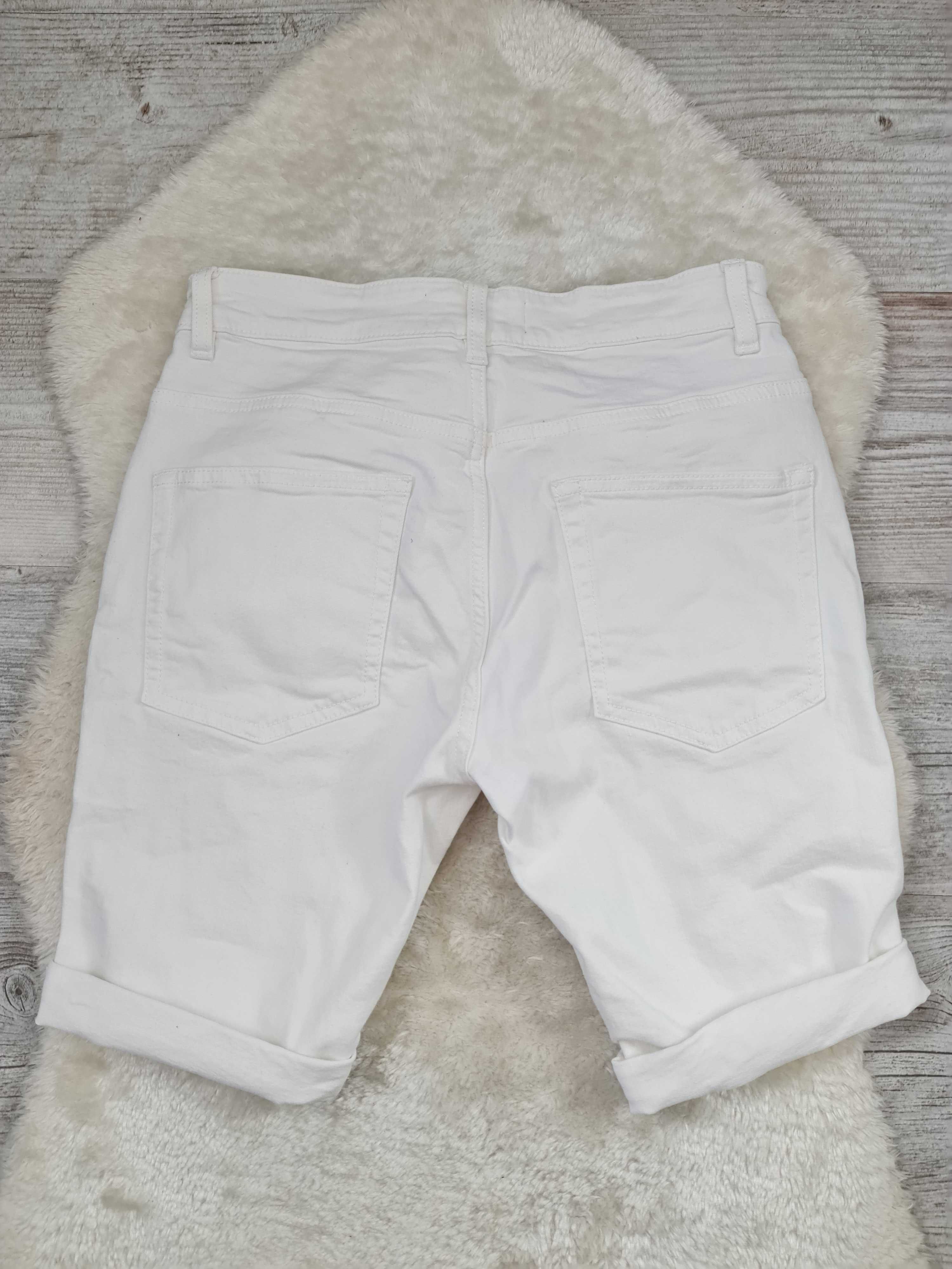 Białe Spodenki Jeans Next Szorty Dżinsowe Rozmiar S / M 30 / 38