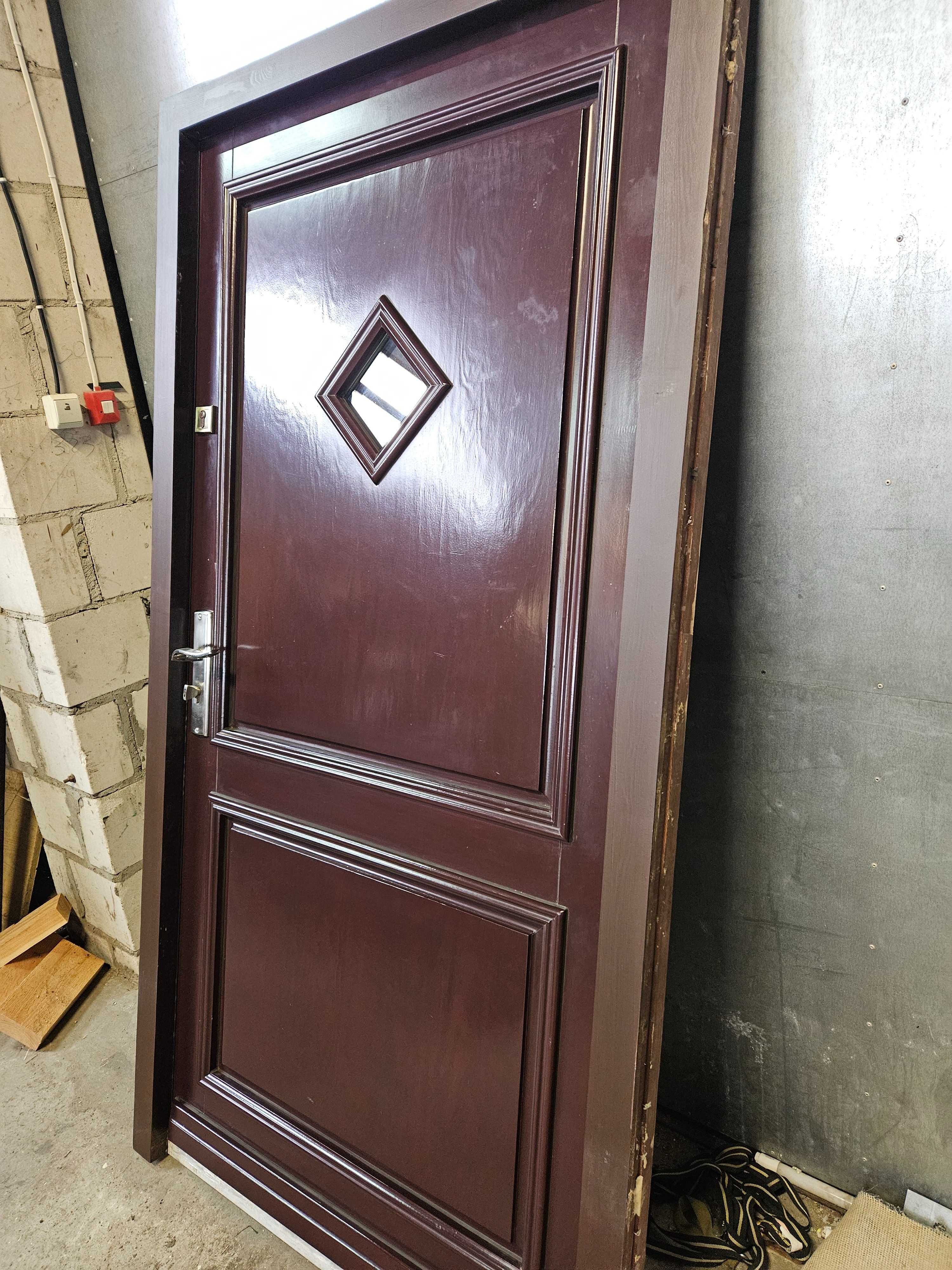 DRZWI Zewnętrzne Drewniane Sosnowe Wejściowe 111x211cm