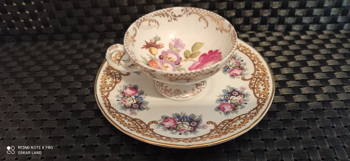 R    Porcelana Krautheim Selb Bawaria Duo Mokka Kolekcjonerska Śliczna