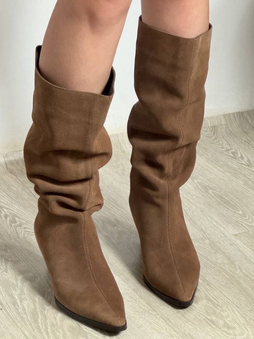 Сапоги , чоботи , ботфорти замшеві