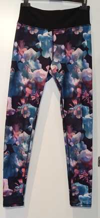 H&M,sportowe,kolorowe legginsy 158/164 cm