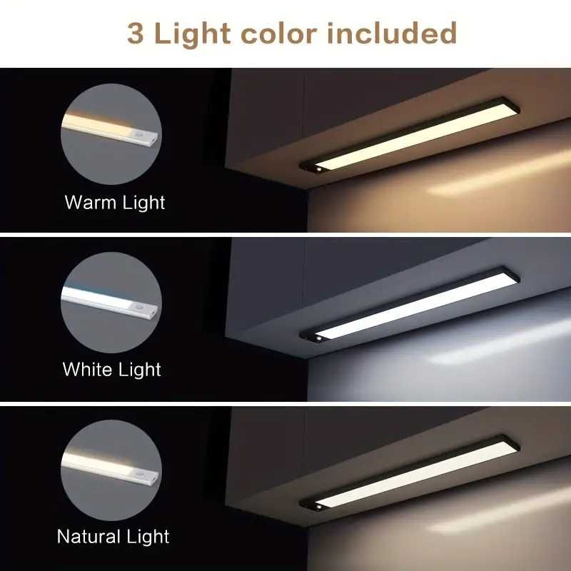 Led-лампа на магнітах світильник з датчиком руху USB. 20/30 /60 см