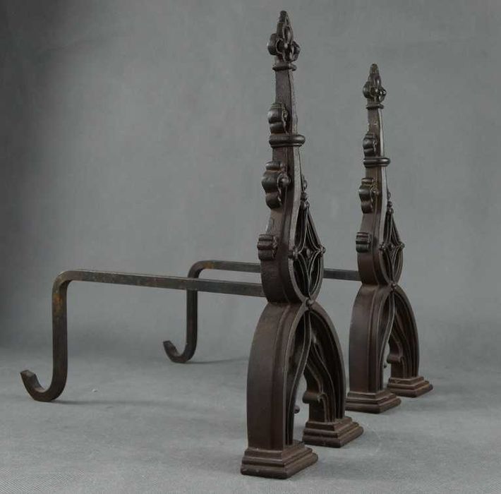 STOJAKI na drewno do kominka żeliwo KOZY wilki GOTYK